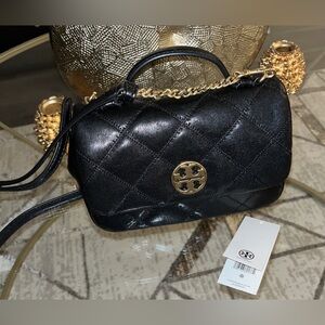 Black Quilted Leather Bag Willa Mini